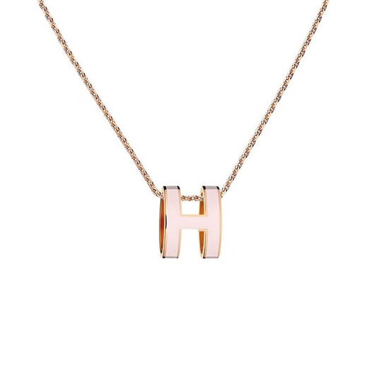 Hermes Pop Hop H Oval Postero tridimensional Collar chapado rosa H1479 White H147991fo49