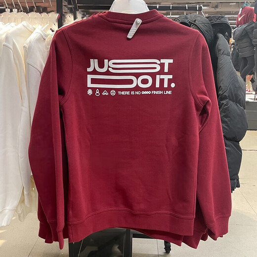耐克卫衣男装2025秋冬新款运动服时尚舒适透气加绒保暖圆领上衣套头衫 IB5567-677/红色新年款/加绒 L (175) /建议130-150斤