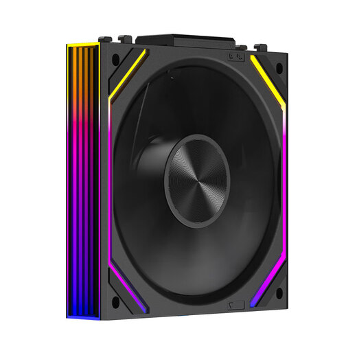 丛林豹星际积木V2 RS风扇拼接反叶12cm无限镜支持神光同步 PWM 调速白色机箱风扇ARGB台式电脑静音 星际积木V2 RS【黑色反叶】