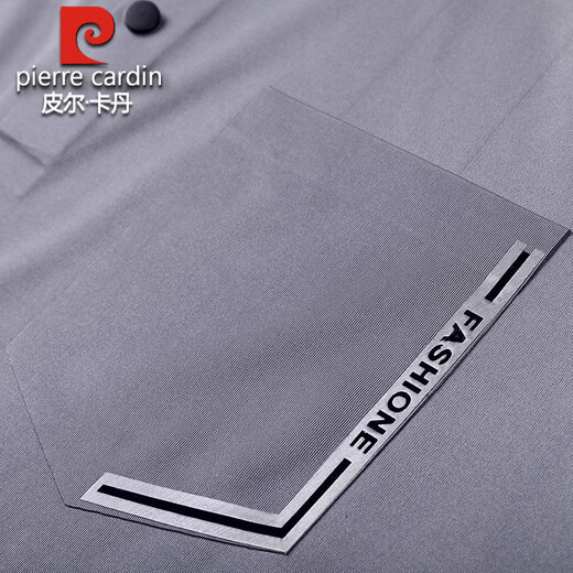 Camiseta de seda de hielo Pier Cardin Camiseta de manga larga para hombres Autumn Hielo Hielo Hielo de alta gama Tamita de mediana edad para hombres con secado T Middle-Eds con bolsillos de bolsillo Grey-7036 4xl 190