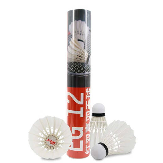 红双喜DHS羽毛球比赛耐打复合软木鹅毛羽毛球12只装EG12