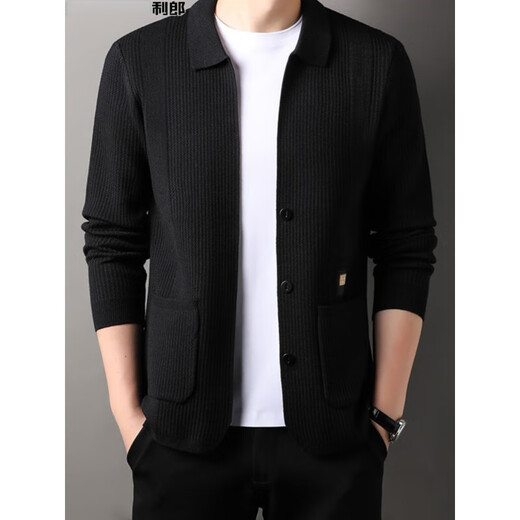 
Lilang men's wool knitted cardigan for middle-aged and young autumn and winter fashion casual men's lapel cardigan jacket trendy beige[8622] 2XL 180[160-180Jin[Jin equals 0.5 kg]]