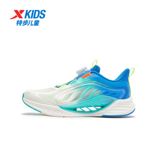 
XTEP (XTEP) [Hydrogen Wind 8.0 Foot Protection Running Shoes] Children's Shoes Breathable Rotary Buckle Running Shoes Sail White/Prussian Blue 37