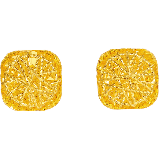 Zhou Sai Fu burst of flashing sugar cube gold earrings earrings for girls’ birthday gifts A0913173 one pair about 2.11g
