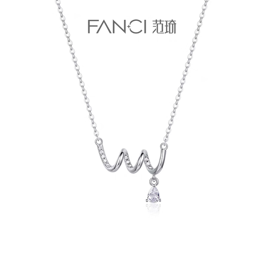 Fanc 925 Silver Necklace Feminine Simple Design Curve Pendant Clavicle Chain Summer Necklace
