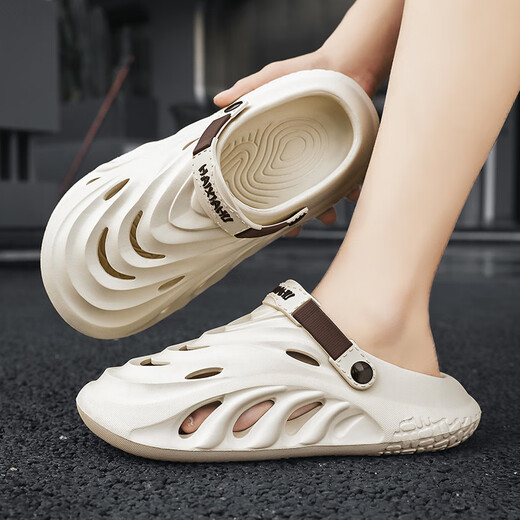 Katile crocodile hole shoes men summer sandals stymph beach shoes dual-purpose sandals men 1564 khaki 42-43