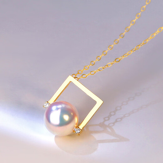DRJEFUN Japanese akoya freshwater pearl pendant 18K gold heavenly grade extremely bright sea pearl necklace round 8-8.5MM 18K gold heavenly grade 8-8.5mm