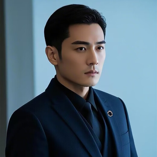 VanCalen brooch men's retro deep blue round starry sky stone high-end atmospheric suit suit pin brooch buckle vast starry sky stone (silver) brooch corsage