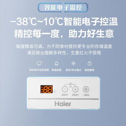 海尔（Haier）冰柜大容量商用双开门冰柜300/500升以上一级能效超低温海鲜速冻全冷冻冷藏茶叶卧式冰箱家用冷柜 829升商用双开门大容量+长2.1米 829L