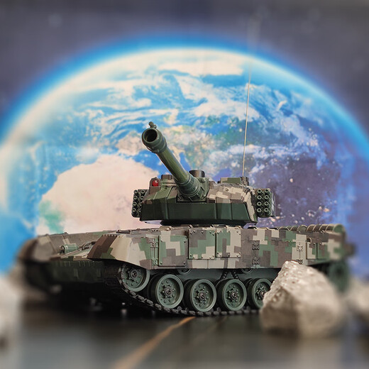 Shenx Fernbedienungskontrollbehälter-Auto kann gestartet und Offroad-Fahrzeug-Spielzeug-Kampffahrzeuge Kindergeburtstagsgeschenk 33 cm 99 Double-Ejektions-Strecken Tank + 3000 Kugeln