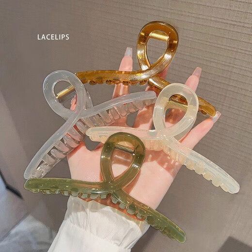 Lika Shi Large Hair Clip Shark Clip Acrylic Hair Ornament Temperament Bangs Hair Clip Back of Head Hair Clip Hair Ornament Jelly Coffee 11CM