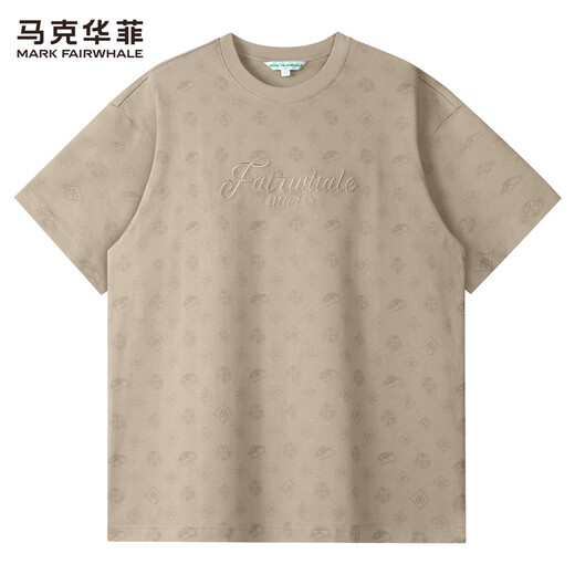 马克华菲【老花满印】圆领短袖T恤男2025夏季新款刺绣美式上衣潮t 卡其色 701 L 175