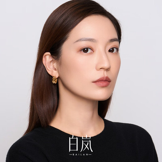 Bai Lan Pine Leaf Earrings 925 Silver Niche Earrings for Women Exquisite Fashion Temperament Niche Design Birthday Gift for Wife Pine Leaf Earrings - Gold