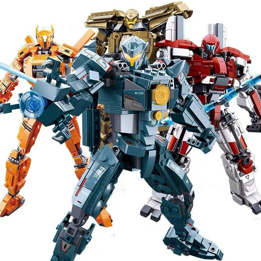 Northland E-Ring Pacific Mecha Bausteine ​​Jungen gefährlicher Wanderer Roboterversammlung Spielzeug Kinderrätsel Weißer Tiger Gott des Krieges 679 Send kleine Bausteine
