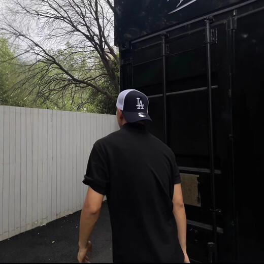 Homlean American polo shirt men's spring and summer Salona loose simple comfortable short-sleeved T-shirt OM6 black 2XL