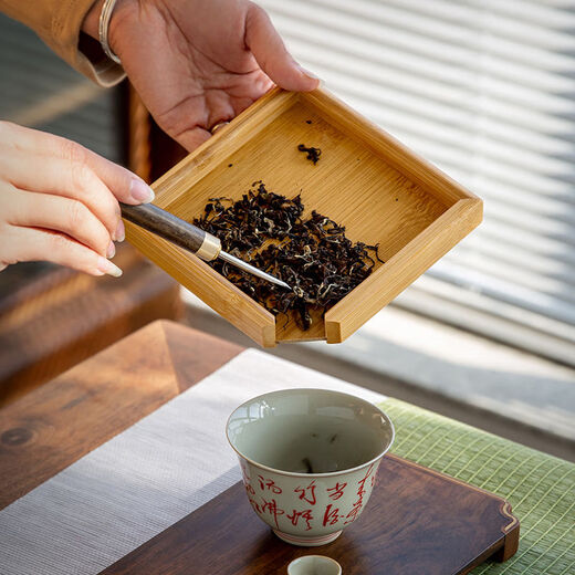 Jin Lanyu's new retro tea set accessories household tea box and tea knife three-piece set three-in-one universal tea tray tea box walnut large box + tea knife
