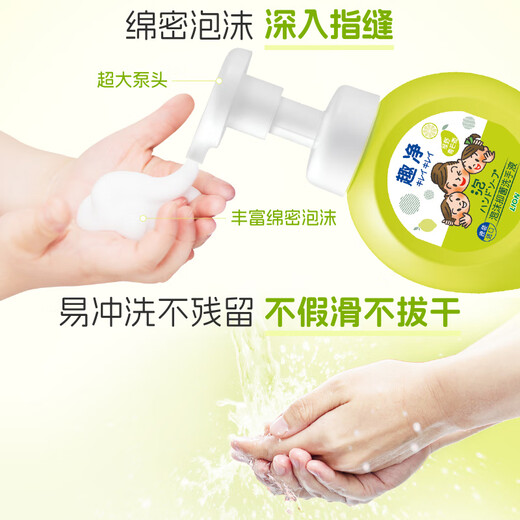 Lion Qujing Foam Antibacterial Hand Sanitizer Green Field Green Mango Fragrance 250ml Natural Plant Extract Moisturizing Home Moisturizing Children