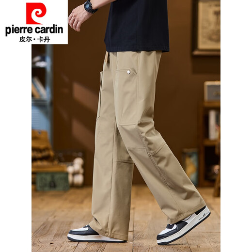 
Pierre cardin American work pants men's 2025 spring new loose straight high street charge wide-leg casual long pants new product 9885-Khaki M