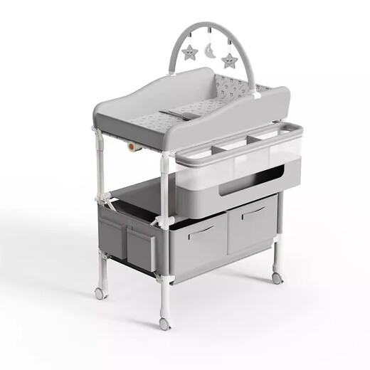 DearVader Windel Tisch Babypflege Tisch tragbares Multifunktionsfaltbares Badebadwindelwindelwechsler Touch Tisch Deluxe Spielzeugmodell - Hellgrau