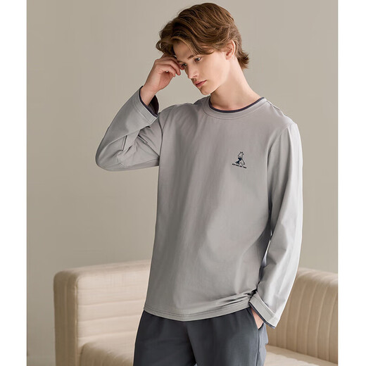 Fenton Couple Pajamas Women's Spring and Autumn Pure Cotton Long-Sleeved Pants Large Size Casual Cotton Men's Home Clothes Set Light Pink Single Women's Model M Recommendation Female 92-110 Jin Jin equals 0.5 kg