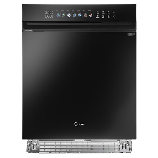 Midea 15 sets of built-in dishwashers Jingyan series household frequency conversion first-level water-efficiency disinfection hot air drying full cavity washing hurricane washing 2.0 energy-saving intelligent dishwasher 14 sets of four-star disinfection S55 can be independently disinfected