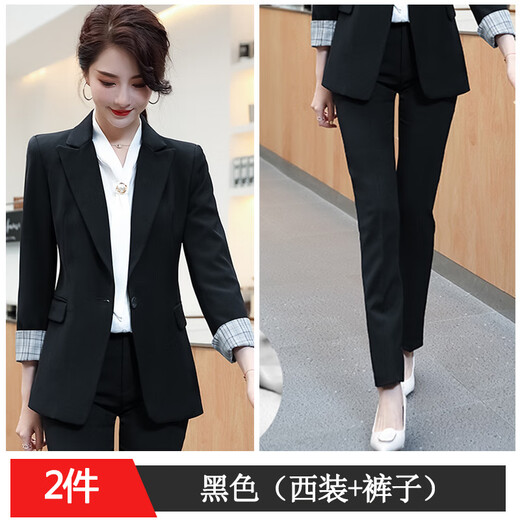 Purple Charming Black Suit Jacket Women's Short Style Small Spring Autumn Winter New Slim Fit Ladies Casual Suit Gray Suit M (Recommended 90-100 Jin Jin equals 0.5 kg)