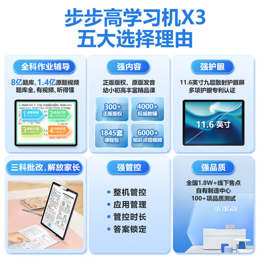 BBK learning machine X6 supports deepseek + brand subsidy + price guarantee double 12 AI student tablet