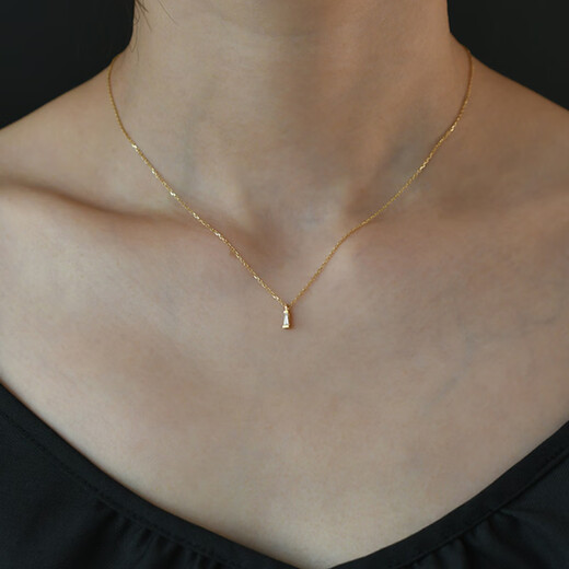 Kechu 18K gold au750 natural single trapezoid diamond pendant necklace women's clavicle chain jewelry 18k gold cultivated diamond pre-sale about 5-8 days