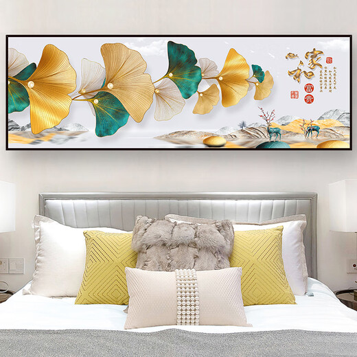 CLCEY bedside painting master bedroom without punching self-adhesive wall painting living room sofa background wall decoration painting mural sticker hanging painting home and wealth TH-1391 comes with adhesive backing number 1 width 90cm X height 30cm