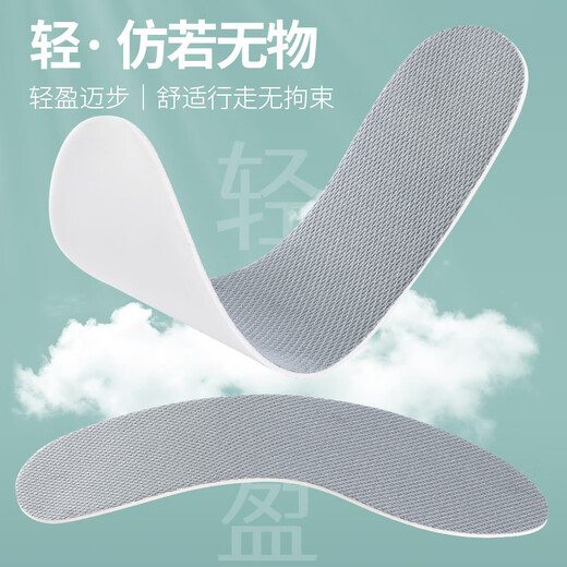 JVBV ultra-thin sports insoles for men, soft and elastic, so you can stand for a long time without getting tired of your bare feet in summer. It absorbs sweat, deodorizes, is comfortable, breathable and does not stuffy your feet. 1 pair - white gray, thin latex, size 4142