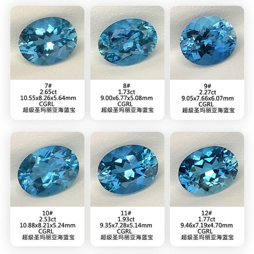 Blue Peace 11 Super Santa Maria Aquamarine loose stone ring oval faceted gemstone 18k gold men and women ring pendant 2.74 carats 1#