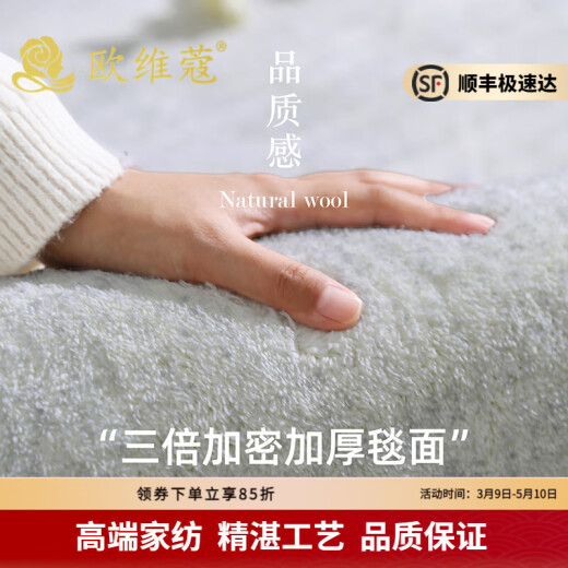 Ovico Light Luxury Brand Teppich Nachtte Teppich Wohnzimmer Dicked Bett vorne ohne Pflege Haushaltsfellboden Schallschutz 12596-Unslip Dicked Customized Customer Service, No Return and Exchange Support