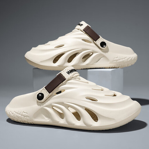 Katile crocodile hole shoes men summer sandals stymph beach shoes dual-purpose sandals men 1564 khaki 42-43