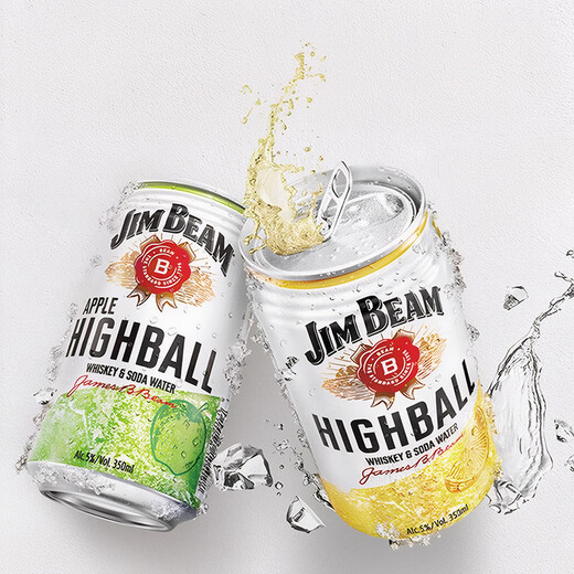三得利金宾（Jim Beam）嗨棒波本威士忌混合味配制酒预调酒350ml罐装 【24罐装】柠檬*24