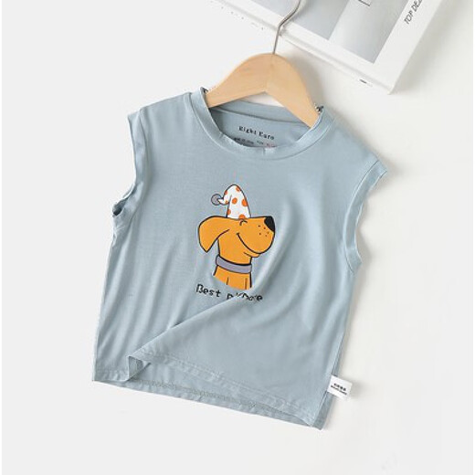 Disney Boys Modal Sans manche T-shirt Small Vest Summer Summer Vêtements pour enfants Tendance des enfants minces d'enfants U13588 blanc 110 cm