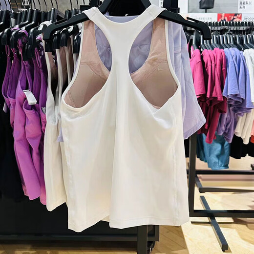 耐克（NIKE）背心女装夏季新款时尚小勾子健身瑜伽训练运动服透气休闲无袖T恤 DV9898-100自带胸垫 不移位 XL