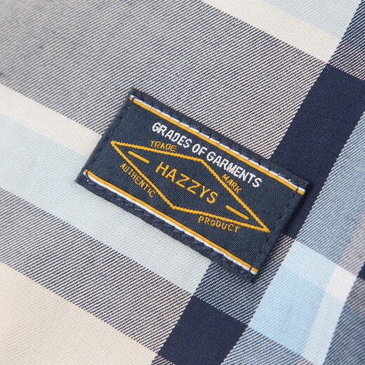 HAZZYS brand children's clothing boys' shirt summer new thin loose classic pointed collar simple and comfortable plaid short-sleeved shirt truffle green 110