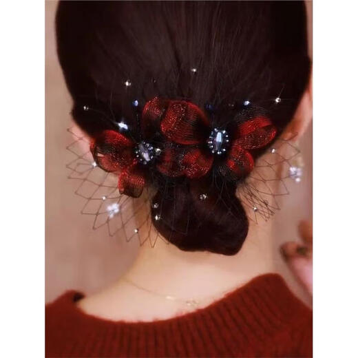 Fujiuxi's mother-in-law's hair headband, her mother's wedding banquet, wedding cheongsam hair accessories, spring clip, ponytail clip, mother's style hairpin, purple