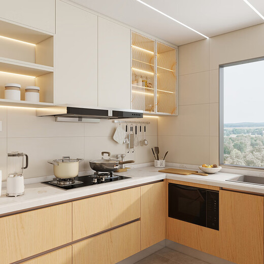 Quanyou Whole House Customized Cabinets Household Integrated Cabinets Kitchen Cabinets Small Apartment Kitchen Stove Integrated Cabinets Storage Cabinets 629/meter Wall Cabinets (Contact Customer Service for Details)