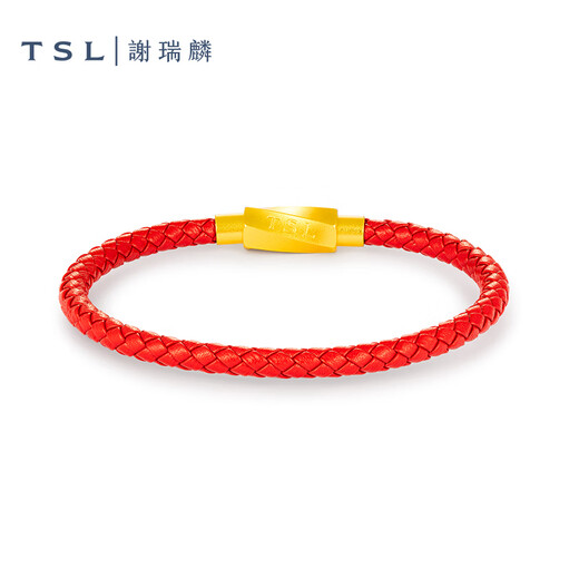 谢瑞麟（TSL）铝合金扣手绳可穿转运珠编织绳BE779-BE834 BE779-红色（细）