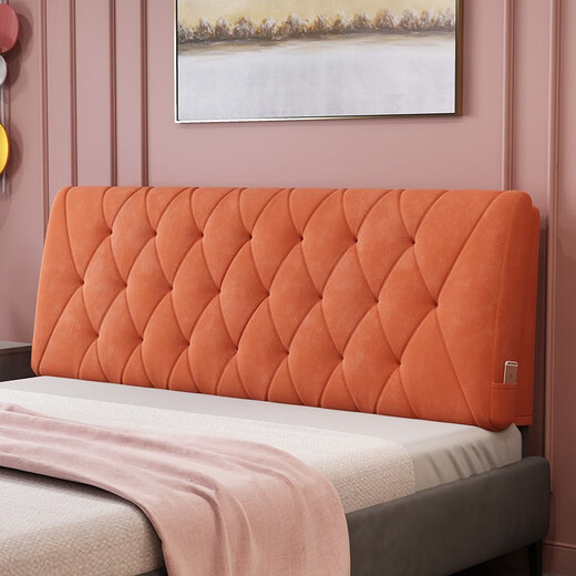 Baifei Bedside Cushion Soft Pack Large Backrest 2023 New Pillow Tatami Backrest Pillow Bed Backrest Pad Bed Backrest Cover Cover Grass Green-Rhombus Width 160*Height 60*6cm Thick