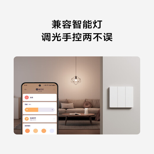 小米智能开关（双开）接入米家 单火零火兼容 超长寿命 开关面板
