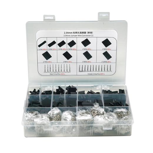 Throwing stones 2.54mm pitch Dupont line plastic shell jumper connector kit Dupont shell 1~10P male and female terminal block combination single row plastic shell kit 1 box