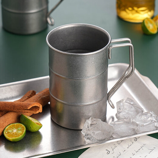 Quanshi 304 stainless steel retro beer mug direct drinking mug beverage juice cup cold water cup coffee tea cup 350ml