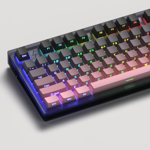 腹灵（FL·ESPORTS）MK870 黑莓侧刻 机械键盘 有线无线蓝牙客制化电竞办公静音轴 黑曜石 极昼侧刻 茶轴 x 三模(有线无线蓝牙)