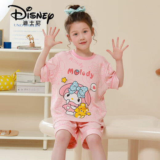 Disney Girls Pyjamas Sommer dünne Baumwollkurzärmel Anzug Kinder kleine Mädchen Prinzessin 2025 Neue süße Heimkleidung 5546 170 Größe 16 [Vorgeschlagene Höhe 135-145 cm]