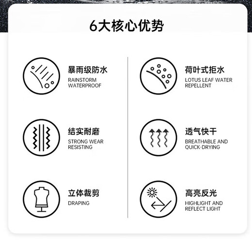 胜丽 反光雨衣分体救援环卫值勤交通施工防洪服210T涤塔夫PVC BR2-671 黑色 3XL
