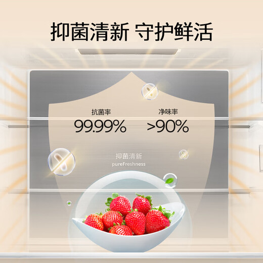 Siemens (SIEMENS) 504L unbounded flat-embedded French multi-door double-cycle refrigerator high-end machine king ultra-thin embedded zero-embedded state-subsidized four-door tempered glass KF89BEA63C