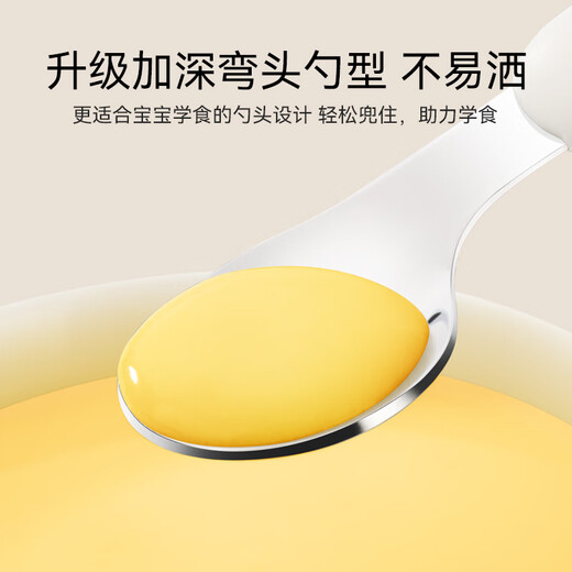 YEEHOO baby learns to eat fork spoon baby learns to eat complementary food spoon children's tableware spoon stainless steel fork spoon cat claw stainless wind fork spoon