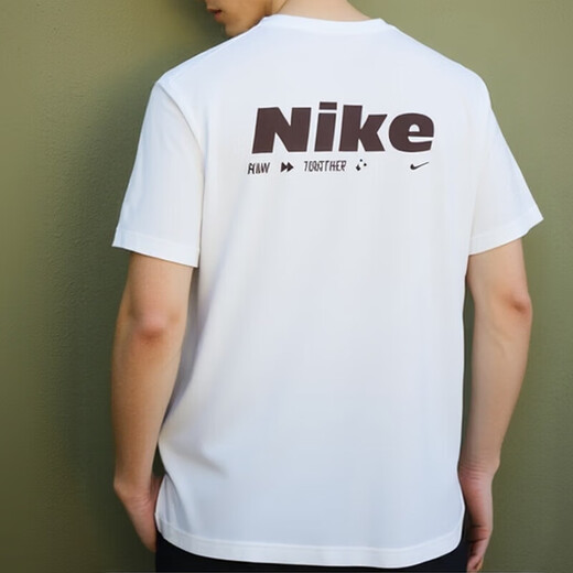 Nike (Nike) Kurzärärtes T-Shirt 2025 Sommer Neue Hyverse-Dri-Fit-Herren-Kurztrocknungen mit halbärmeligem runden Hals-Top Weiß/Burgund/Silber HV4882-100 Schnell trocknend 2xl